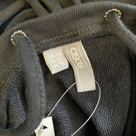 NEW ASOS Shift Dress Black V Neck Short Sleeve 10 - Picture 9 of 9